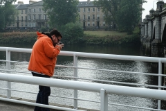 What is he shooting?