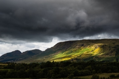 A brief spot of sunlight on Slackdhu Craggs